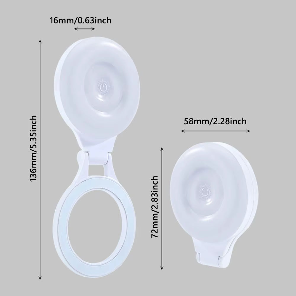 Adjustable Magnetic Phone Fill Light 3 Colors Soft Light Selfie Ring Lamp Clip-On LED Light for Vlog Makeup Live Streaming